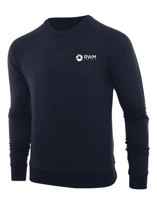 Allmade Dark Navy Organic French Terry Crewneck Sweatshirt w/RWM Home Loans Logo