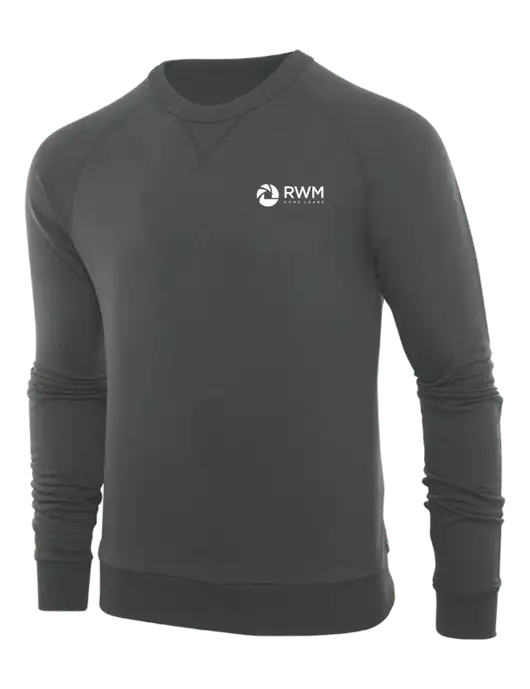 Allmade Charcoal Grey Organic French Terry Crewneck Sweatshirt w/RWM Home Loans Logo