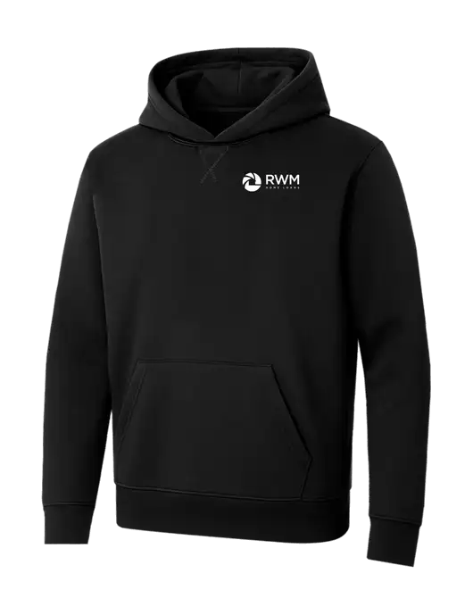 Allmade Deep Black Organic French Terry Pullover Hoodie w/RWM Home Loans Logo