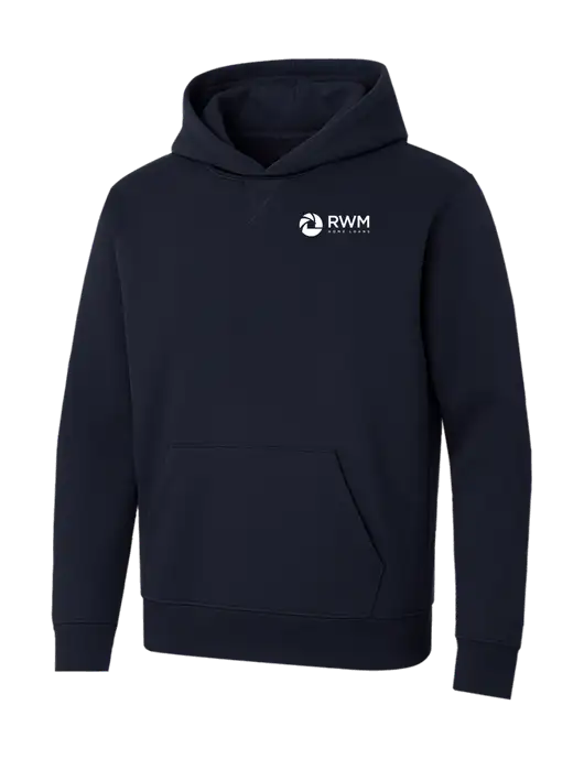 Allmade Dark Navy Organic French Terry Pullover Hoodie w/RWM Home Loans Logo