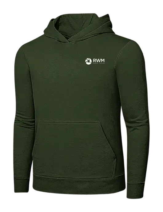 Very Dark Olive 7.8 oz Ring Spun Hooded Sweatshirt w/RWM Home Loans Logo