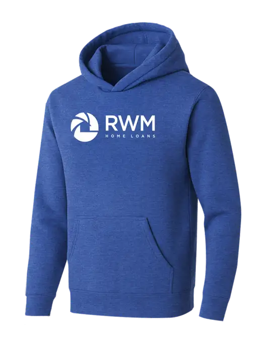 BELLA+CANVAS Heather Royal Sponge Fleece Pullover Hoodie w/RWM Home Loans Logo