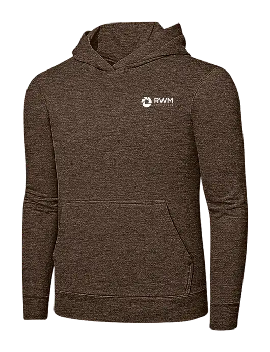 Heather Dark Chocolate Brown 7.8 oz Ring Spun Hooded Sweatshirt w/RWM Home Loans Logo