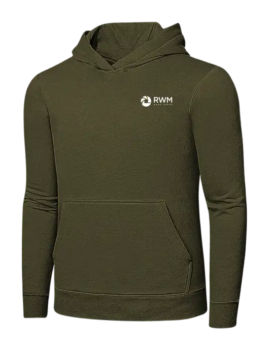 Dark Olive Green 7.8. oz Ring Spun Hooded Sweatshirt w/RWM Home Loans Logo