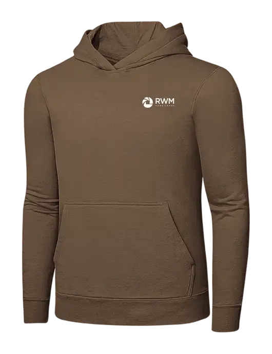 Medium Brown 7.8 oz Ring Spun Hooded Sweatshirt w/RWM Home Loans Logo