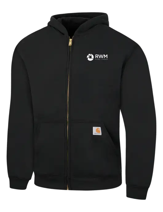 Carhartt Black Midweight Hooded Zip-Front Sweatshirt w/RWM Home Loans Logo