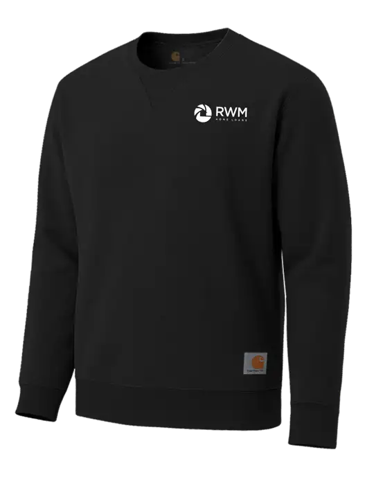 Carhartt Black Midweight Crewneck Sweatshirt w/RWM Home Loans Logo