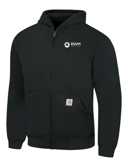 Carhartt Black Rain Defender Paxton Heavyweight Hooded Full Zip-Front Sweatshirt w/RWM Home Loans Logo