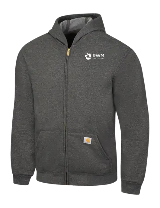 Carhartt Dark Grey Heather Midweight Hooded Zip-Front Sweatshirt w/RWM Home Loans Logo