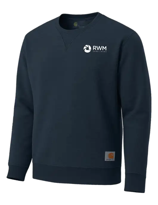 Carhartt Navy Midweight Crewneck Sweatshirt w/RWM Home Loans Logo