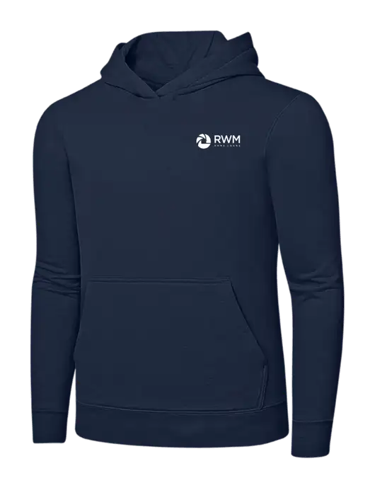 Navy 8.5 oz Ring Spun Hooded Sweatshirt w/RWM Home Loans Logo