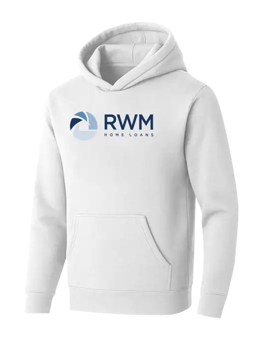 BELLA+CANVAS White Sponge Fleece Pullover Hoodie w/RWM Home Loans Logo