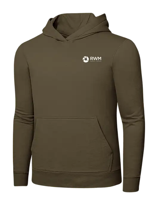Coyote Brown 7.8 oz Ring Spun Hooded Sweatshirt w/RWM Home Loans Logo