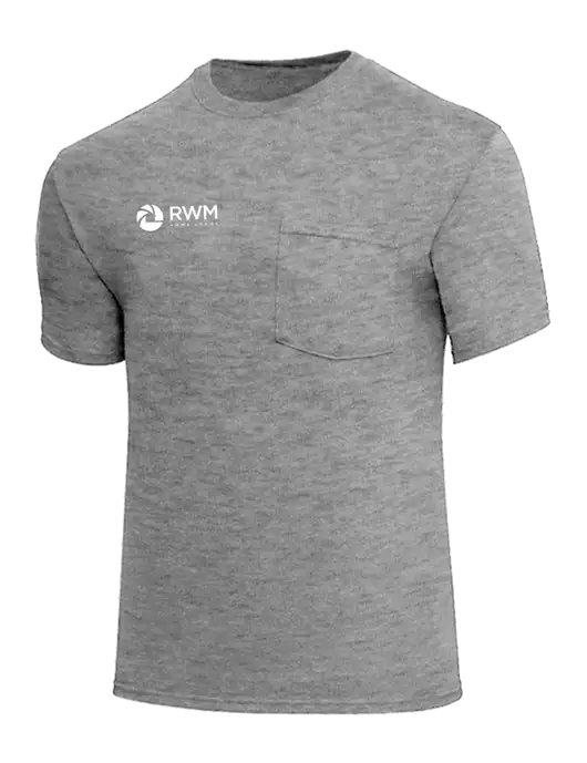 Core Blend Medium Grey Heather Pocket T-Shirt w/RWM Home Loans Logo