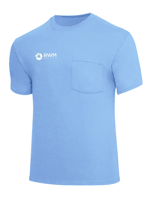 Core Blend Light Blue Pocket T-Shirt w/RWM Home Loans Logo