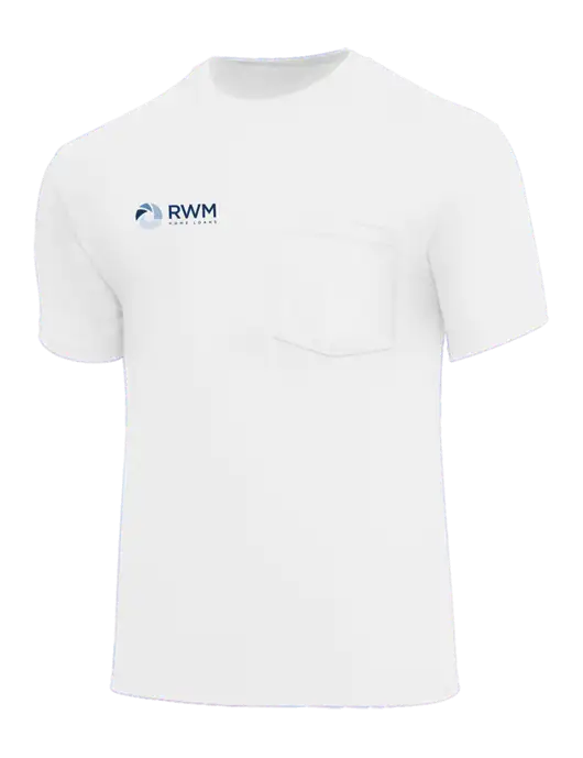 Core Blend White Pocket T-Shirt w/RWM Home Loans Logo
