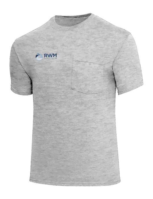 Core Blend Light Grey Heather Pocket T-Shirt w/RWM Home Loans Logo