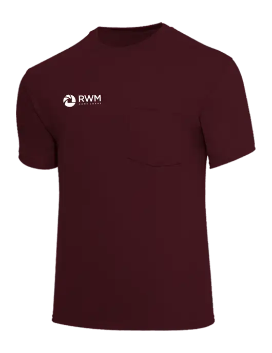 Core Blend Maroon Pocket T-Shirt w/RWM Home Loans Logo