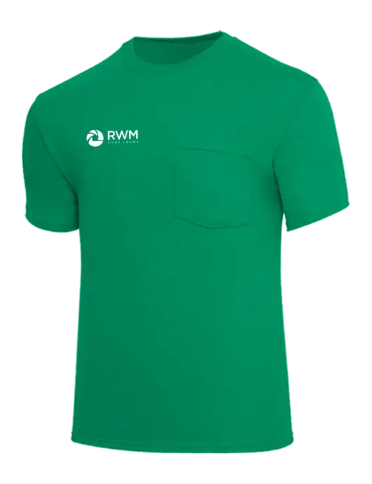 Core Blend Kelly Green Pocket T-Shirt w/RWM Home Loans Logo