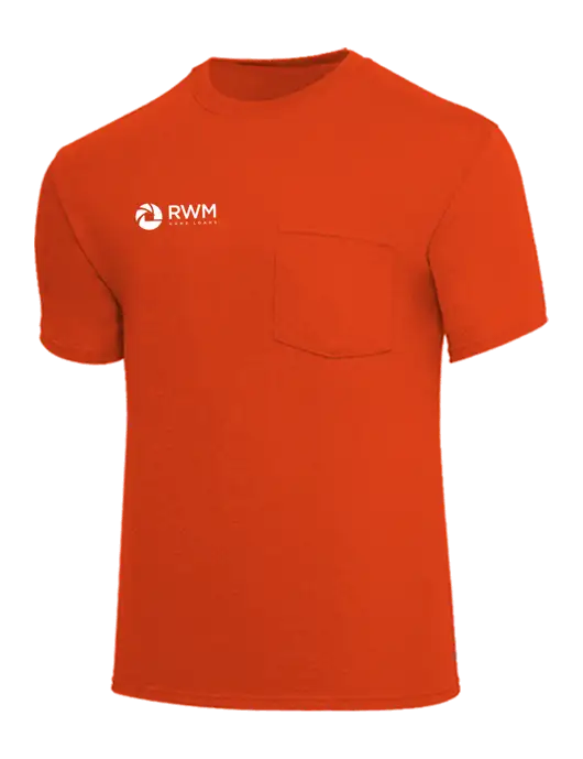 Core Blend Dark Orange Pocket T-Shirt w/RWM Home Loans Logo