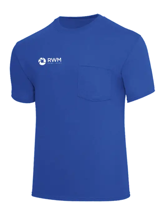 Core Blend Royal Pocket T-Shirt w/RWM Home Loans Logo