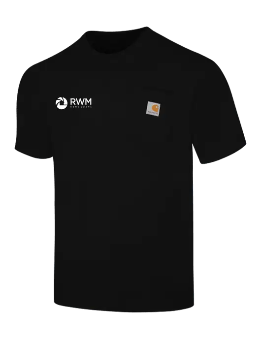 Carhartt Workwear Black Pocket Short Sleeve T-Shirt w/RWM Home Loans Logo