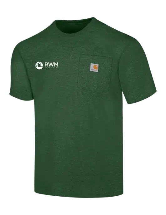 Carhartt Workwear Dark Green Heather Pocket Short Sleeve T-Shirt w/RWM Home Loans Logo