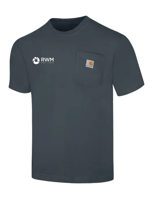 Carhartt Workwear Dark Slate Blue Pocket Short Sleeve T-Shirt w/RWM Home Loans Logo