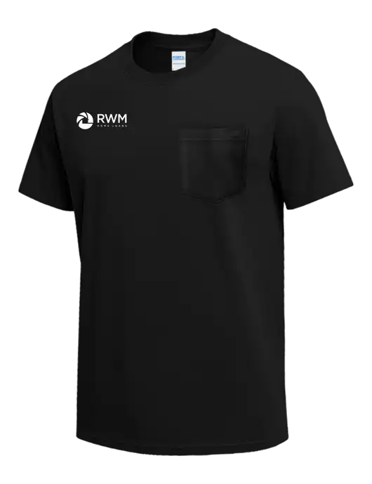 Black Heavyweight 6.1 oz Pocket T-Shirt w/RWM Home Loans Logo