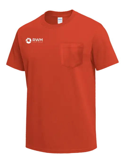 Orange Heavyweight 6.1 oz Pocket T-Shirt w/RWM Home Loans Logo