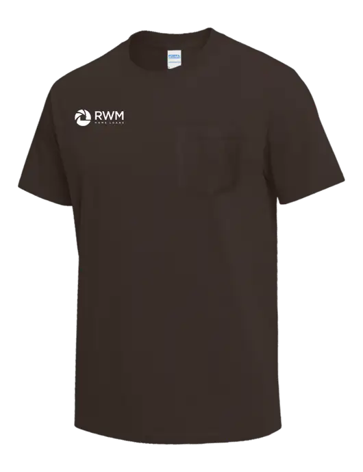 Brown Heavyweight 6.1 oz Pocket T-Shirt w/RWM Home Loans Logo