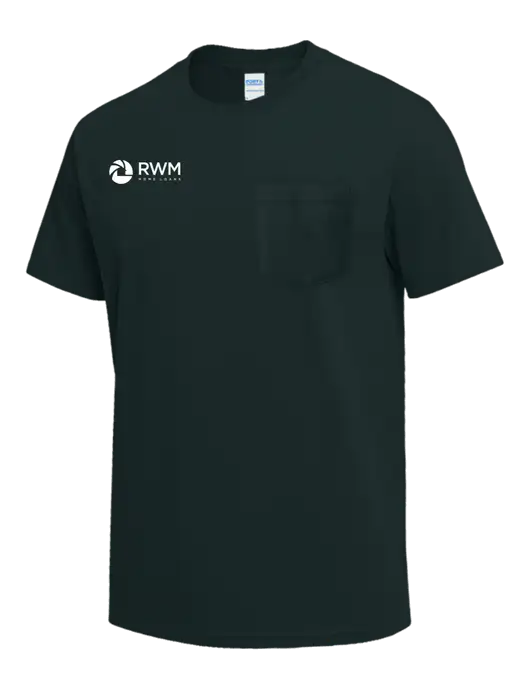 Dark Green Heavyweight 6.1 oz Pocket T-Shirt w/RWM Home Loans Logo