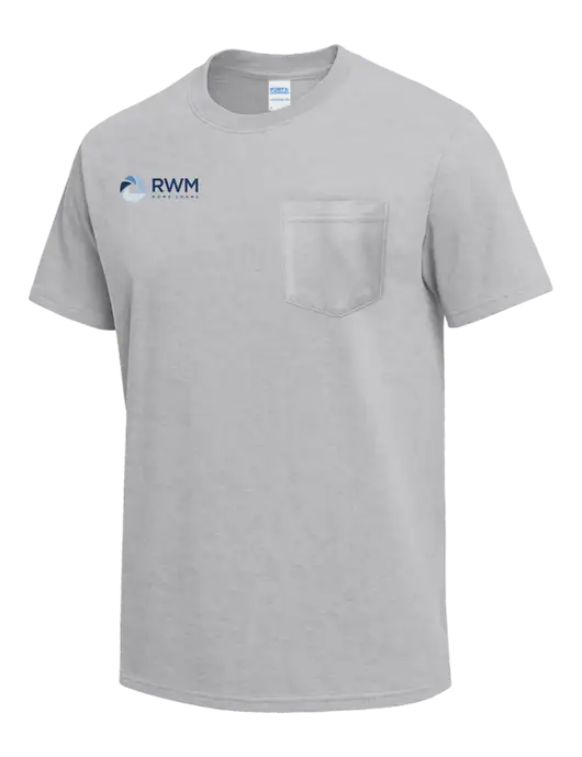 Light Grey Heather Heavyweight 6.1 oz Pocket T-Shirt w/RWM Home Loans Logo