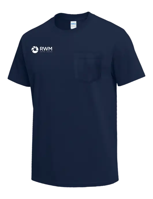 Navy Heavyweight 6.1 oz Pocket T-Shirt w/RWM Home Loans Logo
