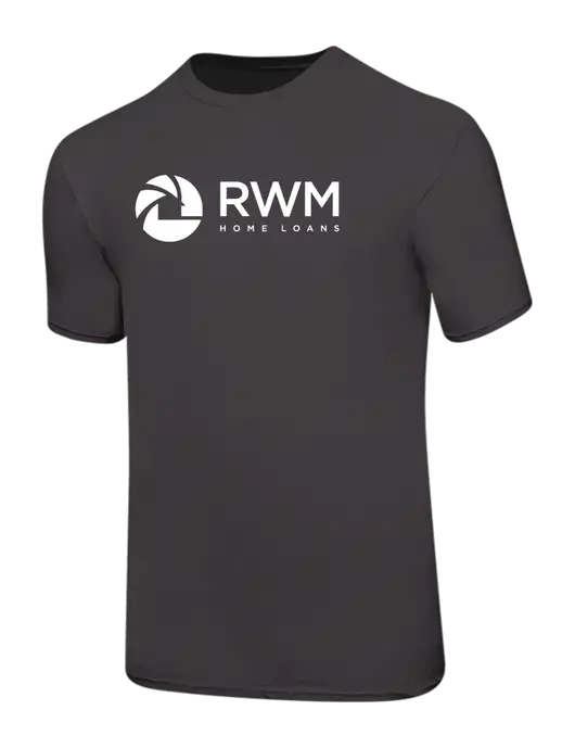 Ring Spun Charcoal 4.5 oz T-Shirt w/RWM Home Loans Logo