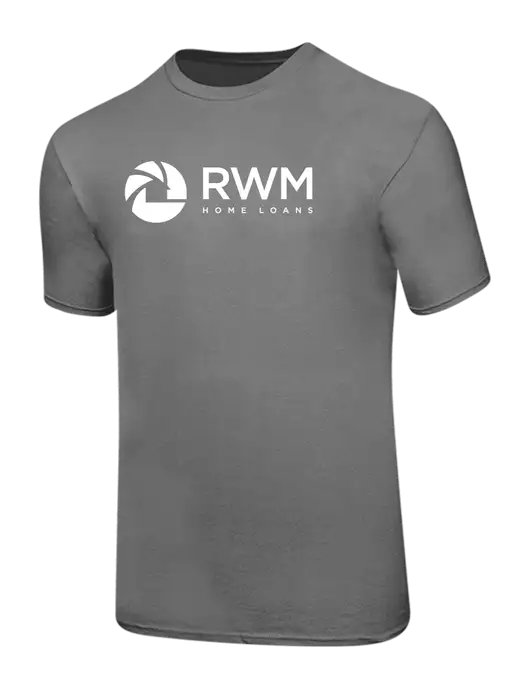 Ring Spun Medium Grey 4.5 oz T-Shirt w/RWM Home Loans Logo