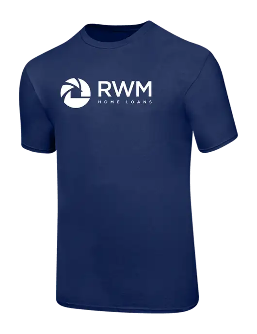 Ring Spun Navy 4.5 oz T-Shirt w/RWM Home Loans Logo
