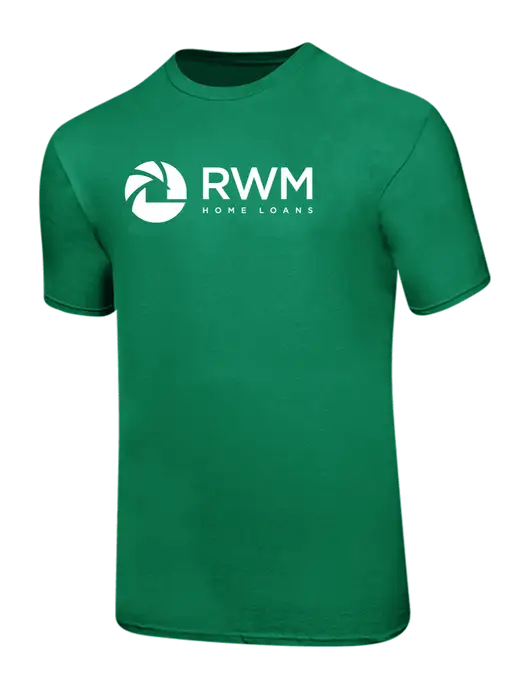 Ring Spun Kelly Green 4.5 oz T-Shirt w/RWM Home Loans Logo