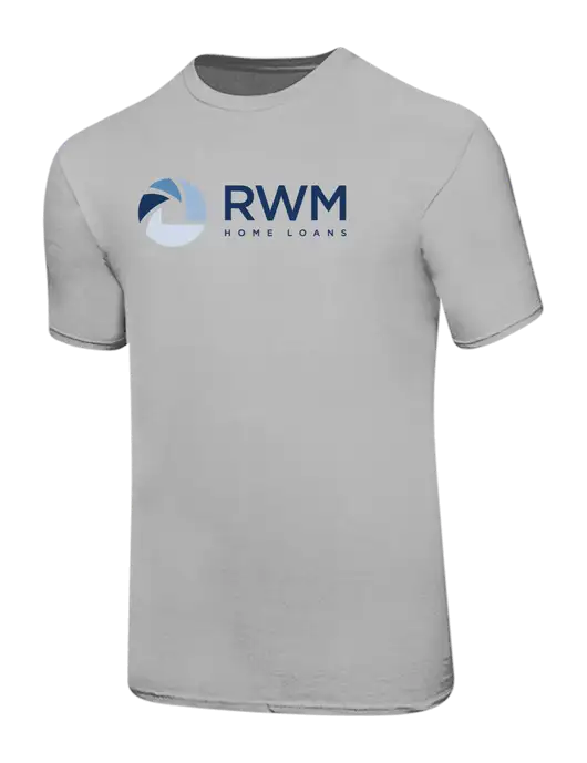 Ring Spun Silver 4.5 oz T-Shirt w/RWM Home Loans Logo