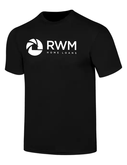 Simply Soft Black 4.5oz  Poly/Combed Ring Spun Cotton T-Shirt w/RWM Home Loans Logo
