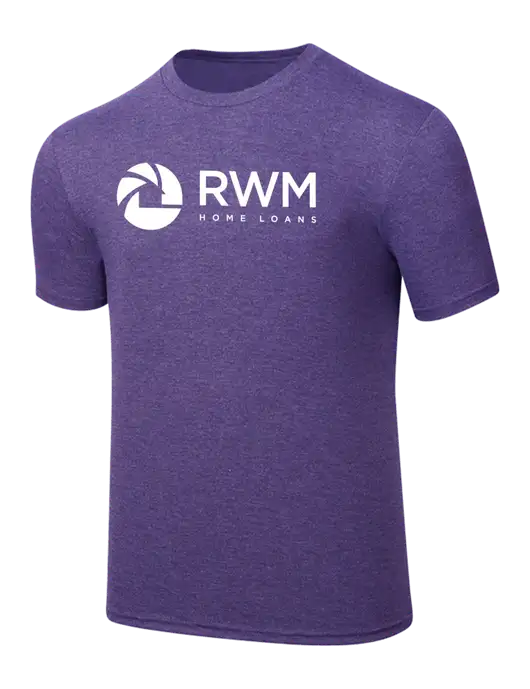 Simply Soft Purple Frost 4.5oz  Poly/Combed Ring Spun Cotton T-Shirt w/RWM Home Loans Logo