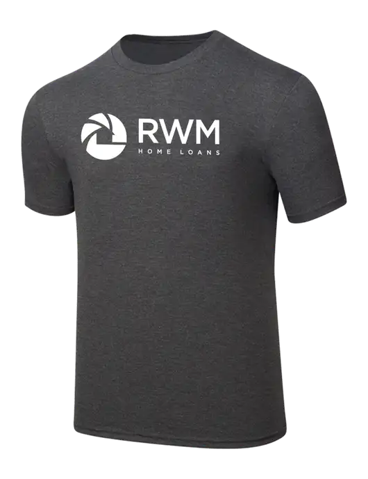 Simply Soft Heathered Charcoal 4.5oz  Poly/Combed Ring Spun Cotton T-Shirt w/RWM Home Loans Logo