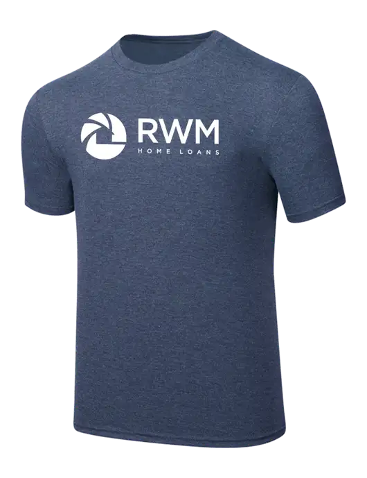 Simply Soft Navy Frost 4.5oz  Poly/Combed Ring Spun Cotton T-Shirt w/RWM Home Loans Logo