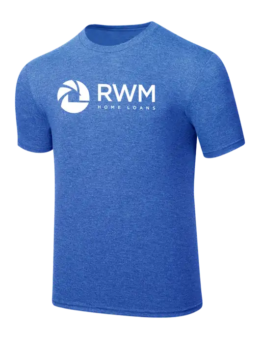Simply Soft Royal Frost 4.5oz  Poly/Combed Ring Spun Cotton T-Shirt w/RWM Home Loans Logo