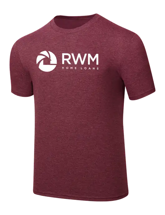 Simply Soft Maroon Frost 4.5oz  Poly/Combed Ring Spun Cotton T-Shirt w/RWM Home Loans Logo