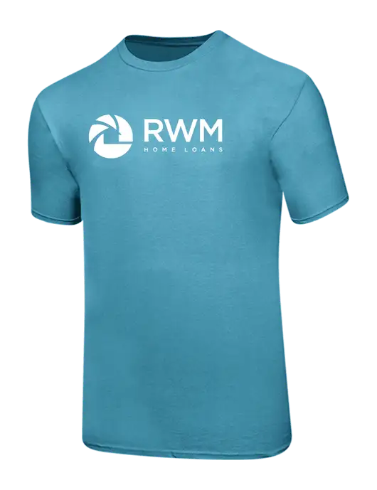 Ring Spun Light Sapphire 4.5 oz T-Shirt w/RWM Home Loans Logo