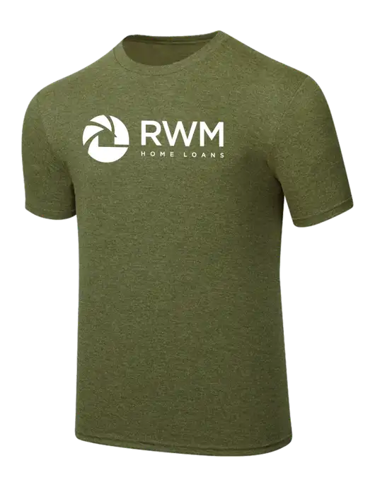 Simply Soft Military Green Frost 4.5oz Poly/Combed Ring Spun Cotton T-Shirt w/RWM Home Loans Logo