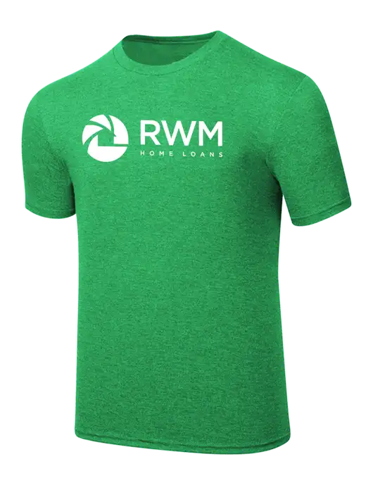 Simply Soft Kelly Green Frost 4.5oz  Poly/Combed Ring Spun Cotton T-Shirt w/RWM Home Loans Logo