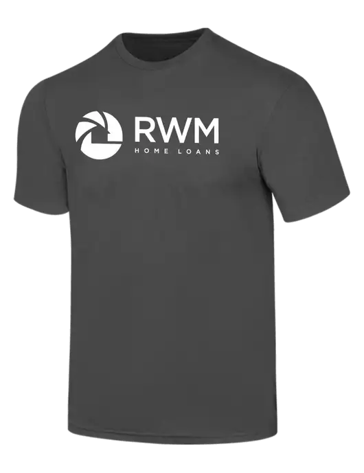 Simply Soft Charcoal 4.5oz  Poly/Combed Ring Spun Cotton T-Shirt w/RWM Home Loans Logo