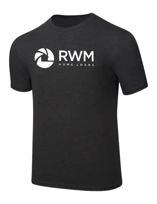 Simply Soft Black Frost 4.5oz  Poly/Combed Ring Spun Cotton T-Shirt w/RWM Home Loans Logo